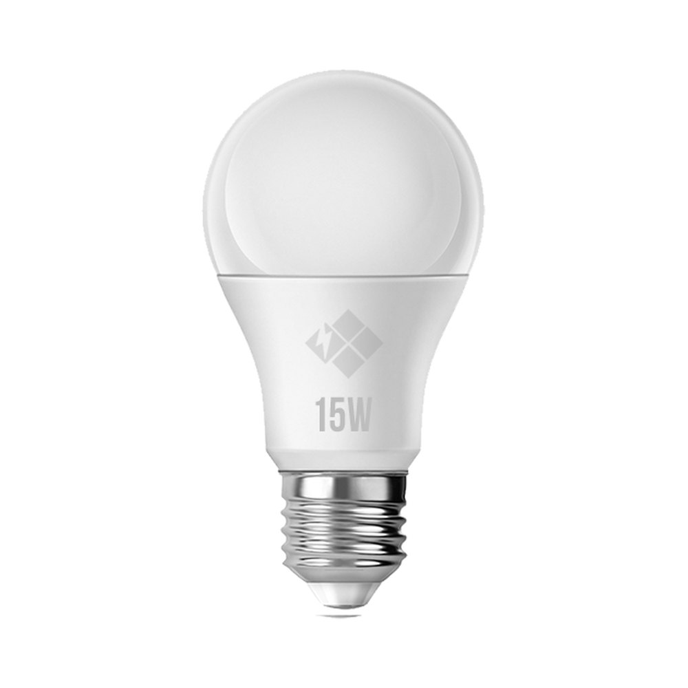 E27 standart — 15 W — LED lampa, E27, ağ fonda məhsul fotosu